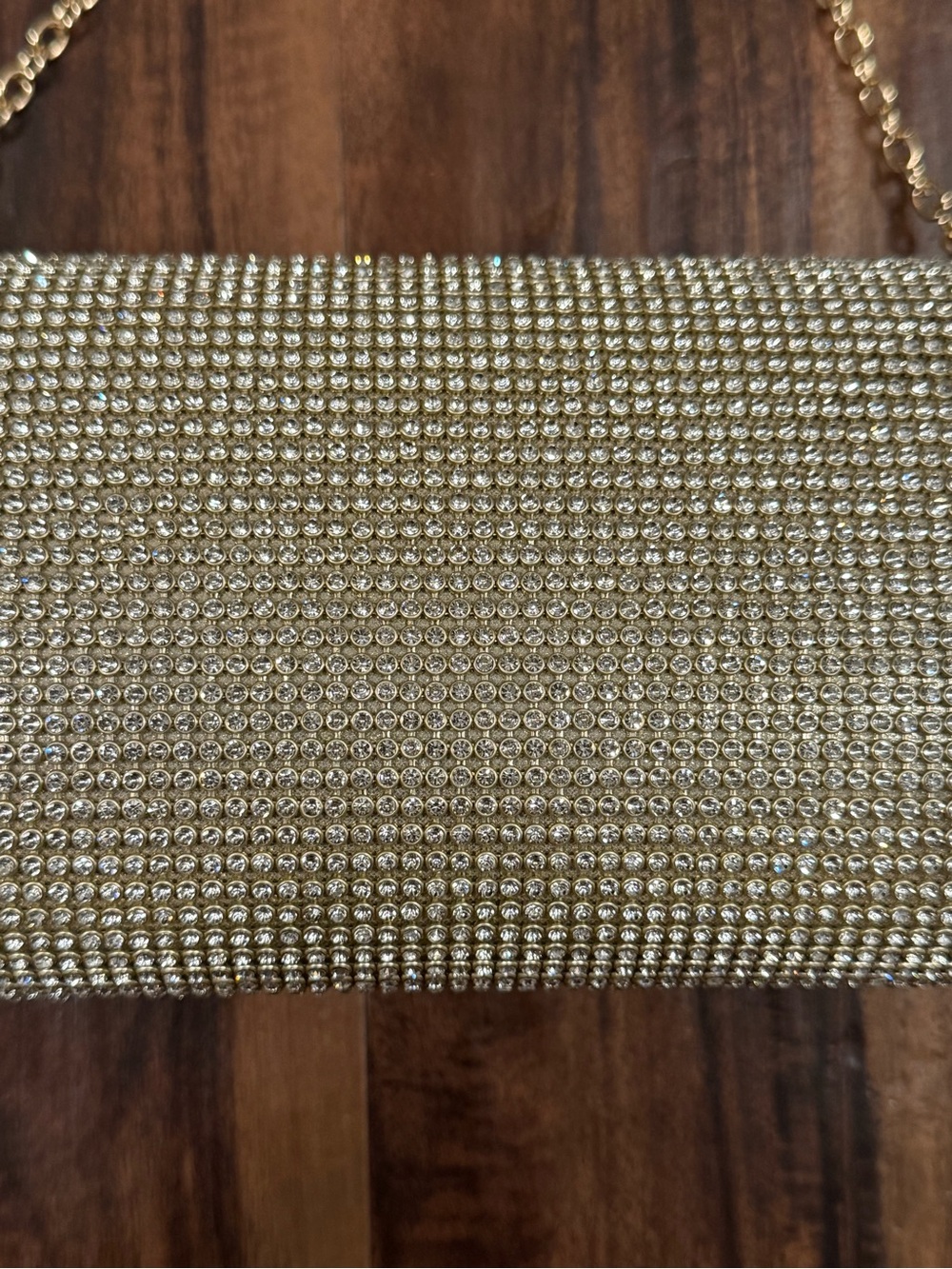 Jessica McClintock Gold Crystal-Embellished Evening Clutch - Picture 3 of 6